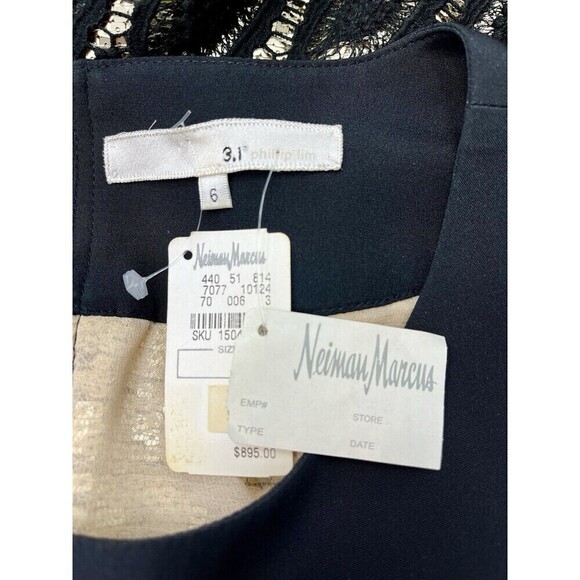 3.1 Phillip Lim Womens Gold Black Lace Overlay Dress 6 Mob Wife $875 - Picture 11 of 11